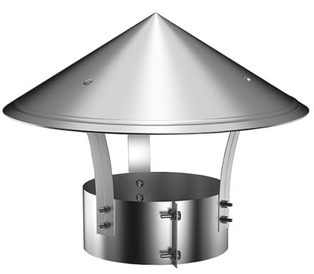 Terminale Canna Fumaria Terminale Canna in 304 Acciaio Inox Fumaiolo Comignolo Antipioggia Cappello Testa per Stufe Caldaie E Camini per Lo Scarico dei Fumi(250mm)