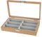 SHAOYI Brillenbox Holz-Sonnenbrillen-Organizer mit 6 Fächern, Brillen-Schmuck-Uhr-Display-Halter, Sammeletui Brillenkoffer