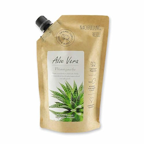 Flüssigseife mit biologischer Schafmilch 500ml im Nachfüll-Beutel Duft Aloe Vera