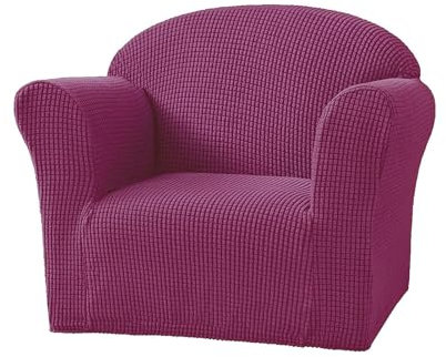 DSHUB Sesselbezug, Stretch-Sesselbezug, Chesterfield-Sofabezug, Clubsesselbezug, Rutschfester Sofabezug, Möbelschutz (lila)