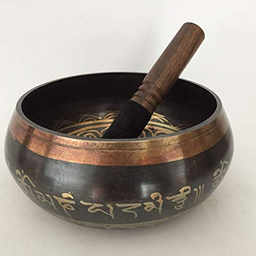 GYBBHia Nepal Cuenco Tibetano para Cantar, Cuenco para Cantar, meditación, Yoga, Budista del Himalaya