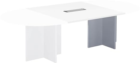 Générique Extension Blanche pour Table modulable avec Top Access intégré Pieds Croix Essens (Aluminium)
