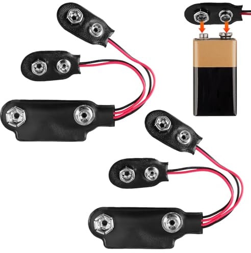 2Pcs PP3 to PP9 Battery Adapter for Vintage Transistor Radios | PP3 9V to PP9 Snap Connectors, Plastic Leather I-Type Cable for Restoring Old Transistor Radios and Electronics