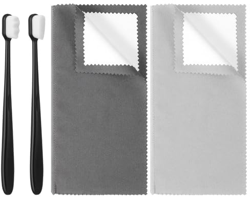 2 Stück Silberputztuch für Schmuck Poliertuch Silbertuch für Schmuck Reinigung Reiniger Silver Polishing Cloth Mit 2 Stück Weiche Bürsten