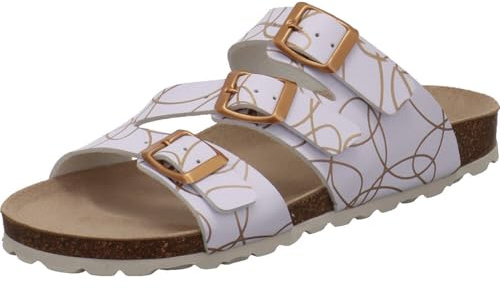 Bio Life 2358-282-299 Damen Pantolette Synthetik Weiß Bronze Weiß Bronze