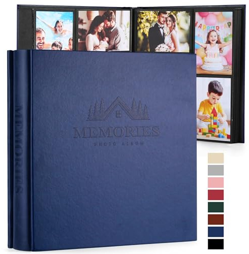 DazSpirit Álbum de fotos de 4 x 6 pulgadas, 600 bolsillos, cubierta de piel sintética de gran capacidad con exquisito patrón en relieve, libro de recuerdos clásico para boda, aniversario, bebé
