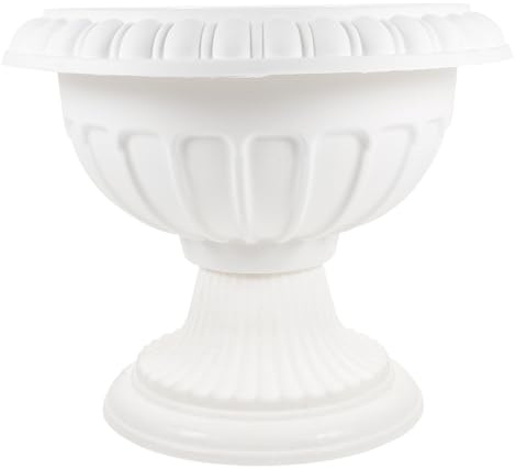Homoyoyo Maceta Romana de Plástico Grande para Exterior, Maceta Vintage para Jardín y Decoración de Bodas, Jardineras Retro de 25 Cm Diámetro X 20 Cm Altura, Adecuado para Suculentas
