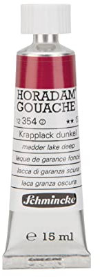 Schmincke - Horadam Gouache, Krapplack dunkel, 15 ml-Tube, 12 354 006, feinste Gouache, natürliche Deckkraft, höchst pigmentiert, farbintensiv und matt