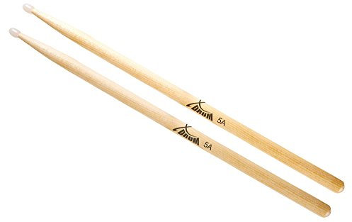 XDrum Schlagzeug Sticks 5A Nylon Tip (tropfenförmiger Nylonkopf, Länge: ca. 405 mm, 1 Paar)