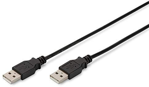 DIGITUS Câble de Connexion USB 2.0-1.0 m - USB A (mâle) à USB A (mâle) - 480 Mbit/s - Câble de Connexion, câble USB, Ordinateur- Noir