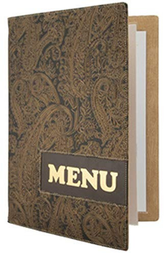 SECURIT Design Leder Optik A4 Menukarte, inkl. 1 dopplete Einlage für Menüs (für 4 Seiten A4)