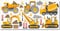 Wandkings Baumaschinen Wandsticker XL Set, 26 Aufkleber, Gesamtfläche 130 x 70 cm