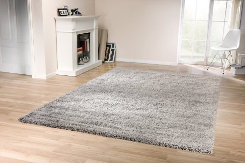 AHOC Tara Shaggy Teppich Silbergrau 160 x 230 cm