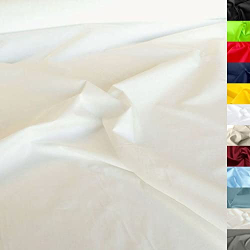 TOLKO 50cm Baumwollstoff Meterware uni | Popeline Stoff aus ÖkoTex Baumwolle in leuchtenden Farben | Kleiderstoff Dekostoff Vorhangstoff Bezugsstoff Patchwork Kinder Stoffe zum Nähen (Creme)