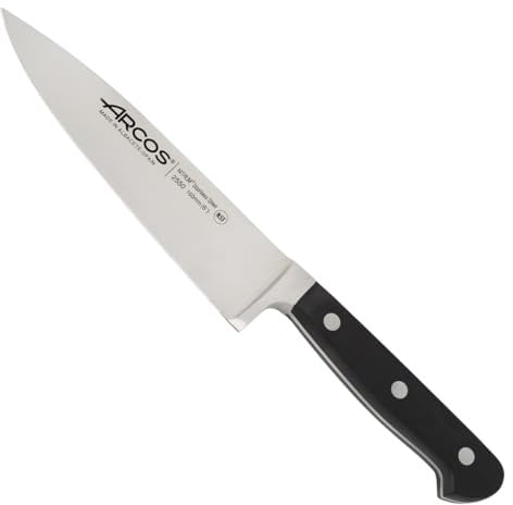 Arcos Serie Clasica - Cuchillo Cocinero - Hoja de Acero Inoxidable Forjado NITRUM 160 mm - Mango de Polioximetileno (POM) Color Negro