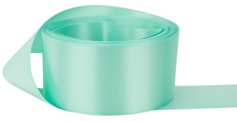 Ribbon Bazaar - Doppelseitiges Satinband, Satin, aqua blue, 3/8 inch 50 yards