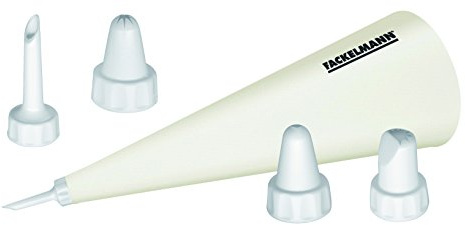 FMprofessional 21507 Spritzbeutel Set mit 4 Tüllen, 5 Einheiten, Baumwolle, weiß, 50 x 50 x 20 cm