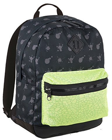 Invicta S.P.A. Daily School Freizeitrucksack - Rise - schwarz-gelber Aufnäher - gepolsterte PC-Tasche - American - Verstärkter Boden - 28 l, mehrfarbig, Einheitsgröße