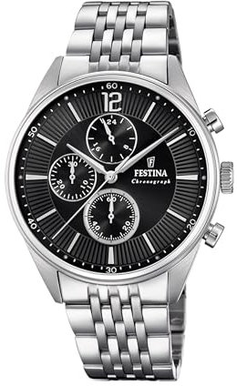 Festina Herren Chronograph Quarz Uhr mit Edelstahl Armband F20285/4