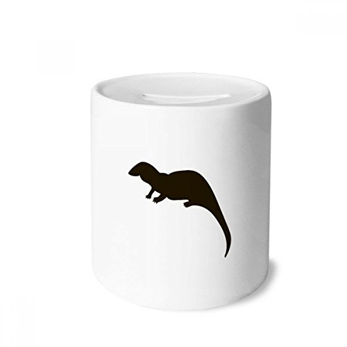 DIYthinker Schwarz Seaotter Tier Portrayal Spardose Sparkassen Keramik Münzfach 3.5 Zoll in Height, 3.1 Zoll in Duruchmesser Mehrfarbig