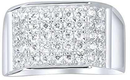 Sterling 925er Silber Pave Ring - EDGY - 6