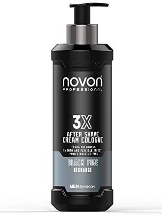 Novon Professional 3X Aftershave Cream Cologne - Black Fire - 400ml - Rasur Creme - Kölnisch Wasser Creme nach der Rasur