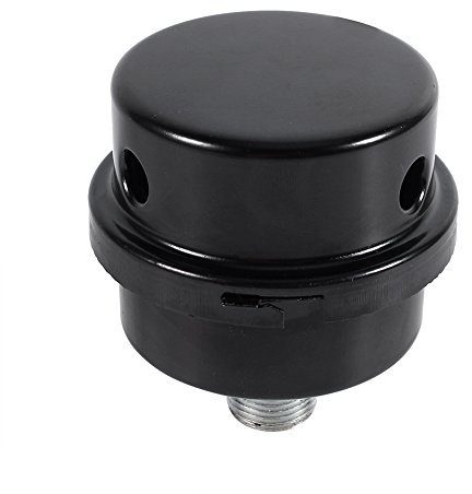 DEWIN Compressor Silencer - Air Compressor Muffler Metal Air Compressor Intake Filter Muffler Silencer Thread 3/8 16MM (Black)