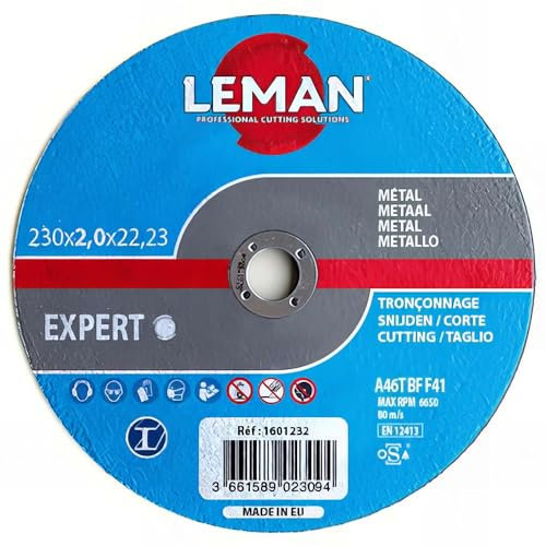 Leman - 10 disques à tronçonner métal à moyeu plat - D. 300 x Al. 20 x Ep. 3,8 mm - 1604301 - Leman
