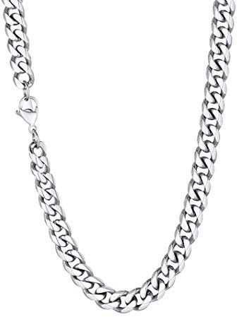 Richsteel 9mm Edelstahl kette 71cm kubanische kette Hip pop Cuban Link Chain Edelstahl Punk Panzerkette Halskette mit Geschenkebox
