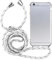 MyGadget Handykette für iPhone 6 Plus | 6s Plus - [ TPU Hülle mit verstellbaren Band ] - Handyhülle mit Handyband zum Umhängen Kordel Schnur Case Schutzhülle - Weiß Muster