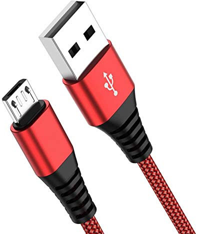 Micro USB Câble,YSJJZRL® 3A Rapide Nylon tressé Chargeur Câble (0.8ft) USB to Micro USB Câble, pour Samsung Galaxy S7 S6 J7, Note, LG, Nexus, Nokia, PS4 et Plus