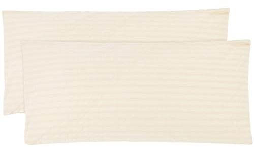 ZOLLNER 2er Set Kissenbezüge mit HV20 100% Baumwolle, 40x80 cm, Creme