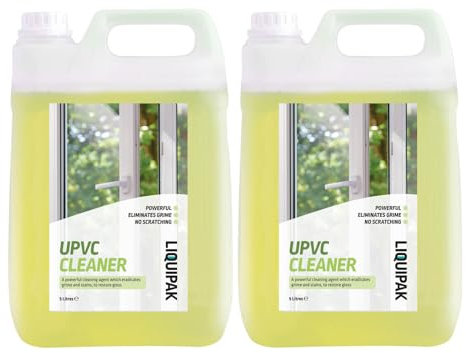 Liquipak UPVC Cleaner - Powerful Window Cleaner, Conservatory, Garden Furniture Cleaner, Concentrated (2x5 Litres)