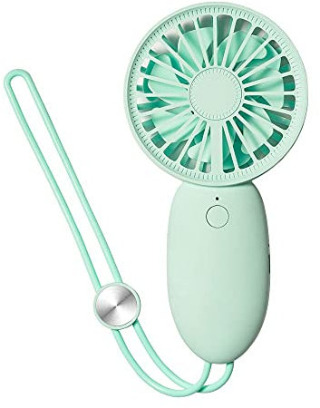 Outdoor Dormitory Office Mini Handheld Suspension Low-Noise Mute Double Fan Blade Electric Fan 5-Speed Adjustable USB/Power Bank/Car Power Supply/Computer Charging
