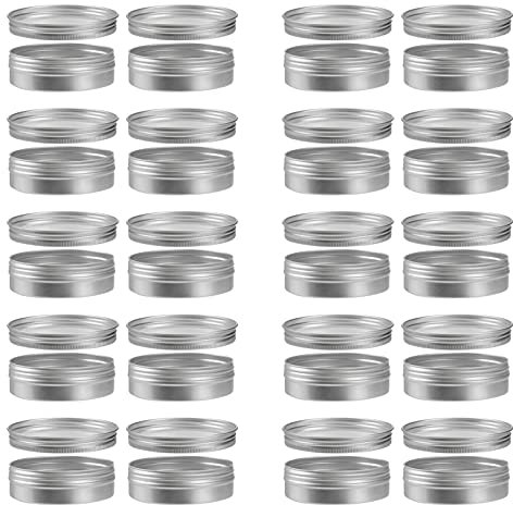 FOMIYES 20 barattoli in metallo da 100 ml, in alluminio argentato, barattoli con coperchio a vite, rotondi vuoti, contenitori per campioni di cosmetici, scatole da viaggio per artigianato