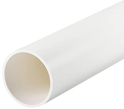 sourcing map PVC Rigid Tube Round Pipe 45.2mm ID 50mm OD 500mm White High Impact for Water Pipe, Crafts, Decoration, Cable Sleeve