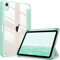 FINTIE Coque pour iPad Mini 7 2024 (A17 Pro) / iPad Mini 6 2021 8.3 Pouces - [Rangement de Pencil] Etui Arrière Transparent Clair Housse Fine et Antichoc Veille/Réveil Auto, Vert Clair