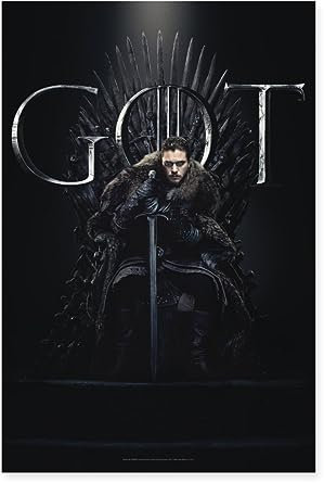 Spreadshirt Game Of Thrones Jon Schnee GOT Poster 60x90 cm, One size, Weiß