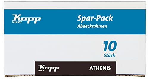 Kopp ATHENIS 1-fach Abdeckrahmen in Anthrazit - 10 Stück - 86 x 86 x 9,5 mm - Rahmen für Steckdosen & Schalter - Eleganter Steckdosenrahmen aus mattem Kunststoff - Hochwertiger Lichtschalter-Rahmen