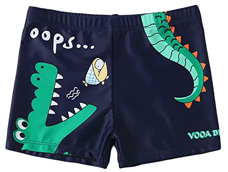 NautySaurs Jungen Badehose 2-11 Jahre Baby Jungen Bademode Kinder Badeshorts mit Cartoon Dinosaurier, Krokodil, 5-7 Jahre