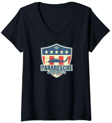 Damen Pararescue-Pullover T-Shirt mit V-Ausschnitt