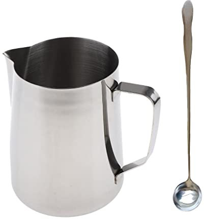 Easnea Long Handled Deep Well Stainless Steel Spoon and 70oz/2000ml Large Double Boiler Pot Candle Making Pitcher Jug for Melting Wax Soap Base Lipsticks