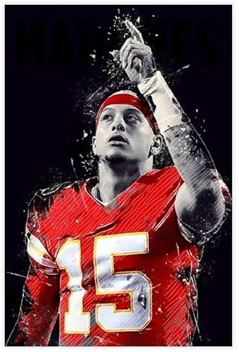 Puzzle für 500 Teile Patrick Mahomes II Fußballplakat Sport (4) Holz Puzzlespiel Erwachsenen und Kinder puzzle Poster 500 Piece 20.4x15inch(52x38cm) Kein Rahmen