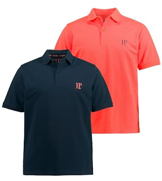 JP 1880 Herren große Größen Übergrößen Menswear L-8XL Poloshirts, Basic, 2er-Pack, Piqué, gekämmte Baumwolle, bis 8 XL neon orange 7XL 704317643-7XL