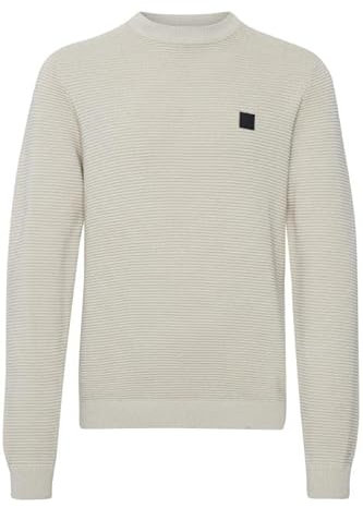 !Solid SDValencia Pullover Herren Strickpullover Feinstrick Pullover mit Rundhalsausschnitt und Struktur Strick, Größe:3XL, Farbe:Oatmeal (130401)
