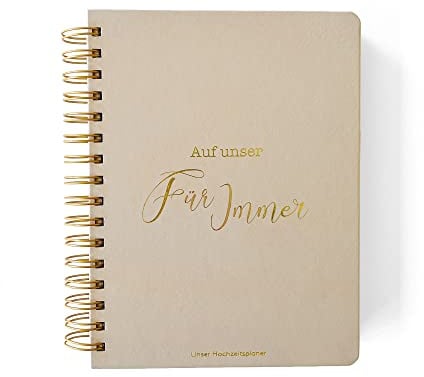 Visual Statements - Hochzeitsplaner - Organizer & Buch - Hochzeitsvorbereitung - Hochzeitskalender - Wedding Planer (Beige)
