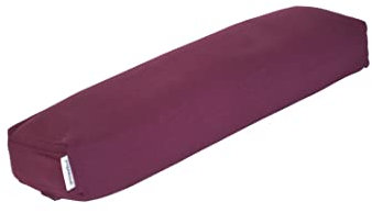 yogawood Pranayama Kissen Kapok, Maße: L 63 x B 15 x H 8 cm (ca. 12 cm hoch mit Wölbung), Farbe: Pflaume