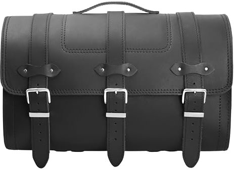 ORLETANOS Heckkoffer Thor schwarz kompatibel mit Harley Davidson Softail Heritage Fat Bob Boy Breakout Street Bob Echtleder Hecktasche