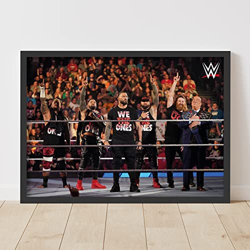 WWE Print – The Bloodline in Ring Poster Wrestling Wandkunst (A4-21 cm x 29,7 cm)