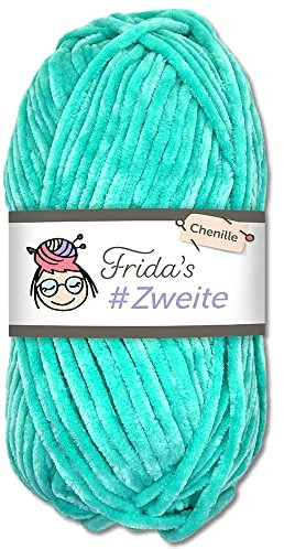 Frida's #Zweite Wolle 100g Chenille Wolle Amigurumi Stricken & Häkeln weich (35 - Türkis)